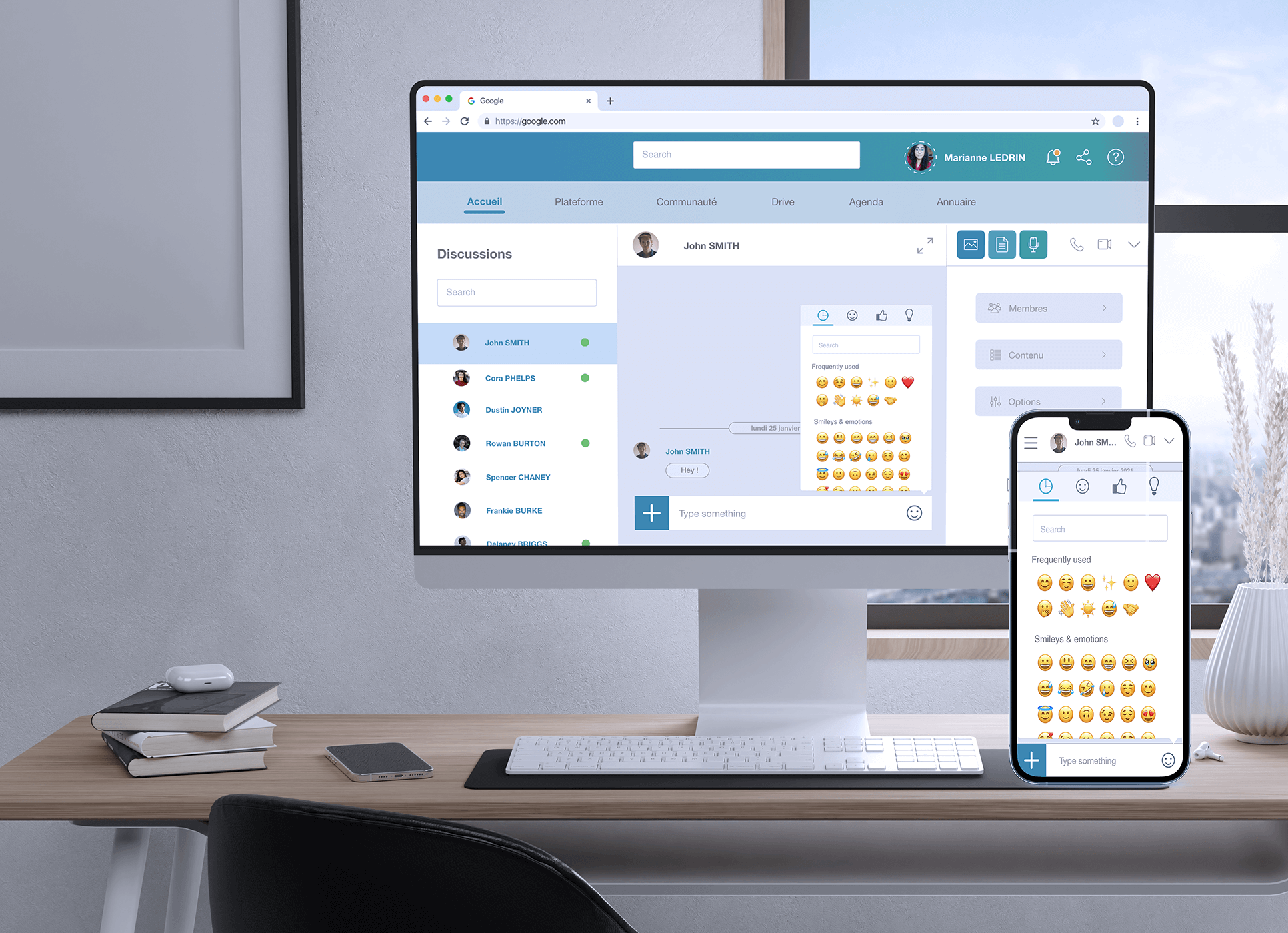 User portal desktop design